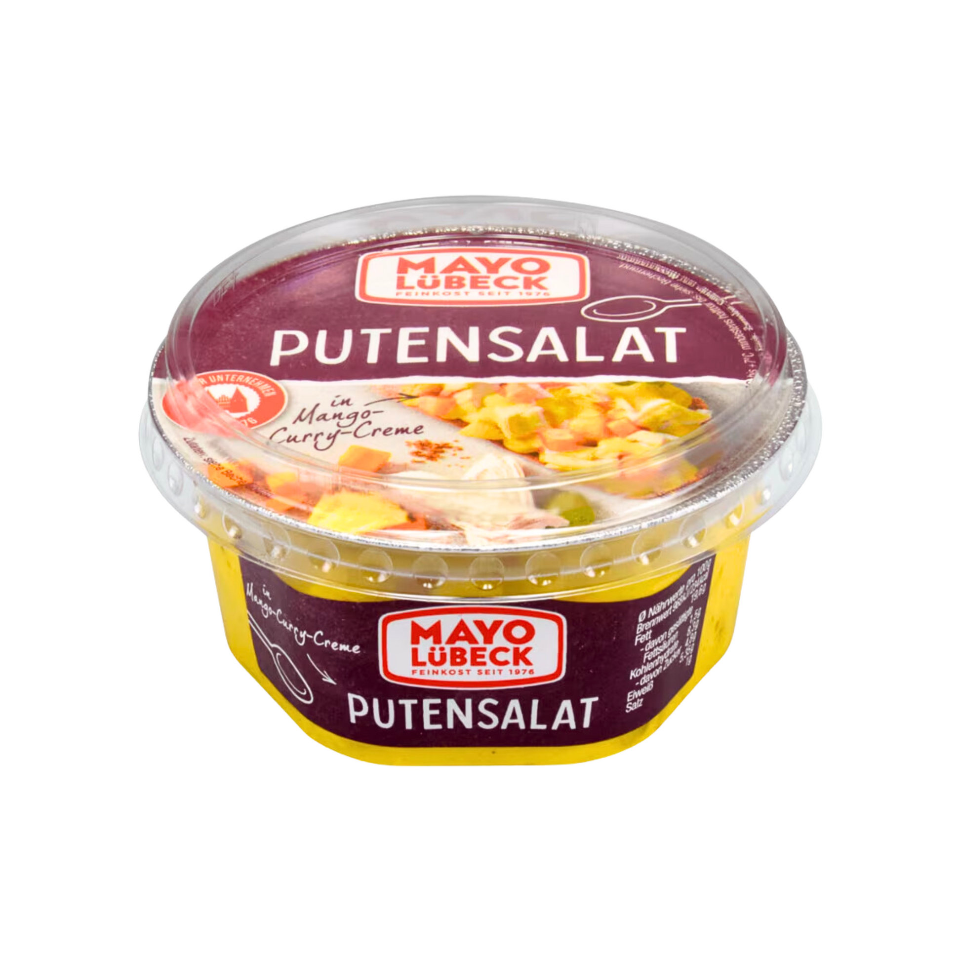 Mayo Feinkost Fruchtiger Geflügelsalat in Mango-Curry-Creme 150g foodpipe [Lebensmittel-Lieferservice Rostock]