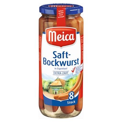 Meica Saft-Bockwurst 8ST extra zart 540g foodpipe [Lebensmittel-Lieferservice Rostock]