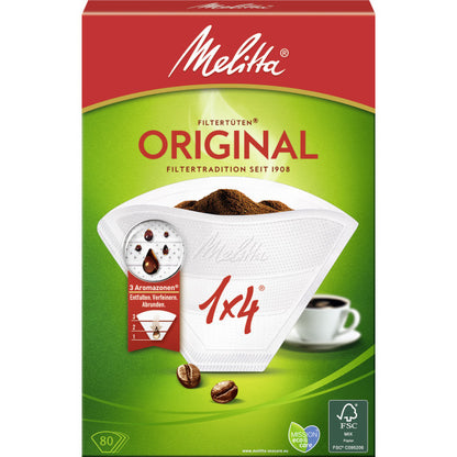 Melitta Aroma Filtertüten naturbraun Gr.1x4 80ST foodpipe [Lebensmittel-Lieferservice Rostock]
