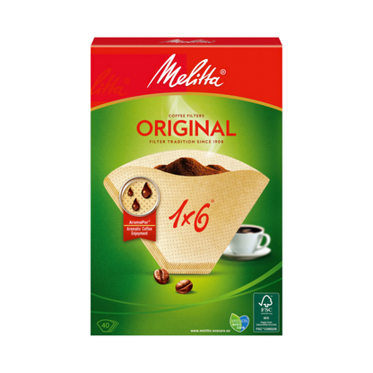 Melitta Filtertüten naturbraun Gr.1x6 40ST foodpipe [Lebensmittel-Lieferservice Rostock]