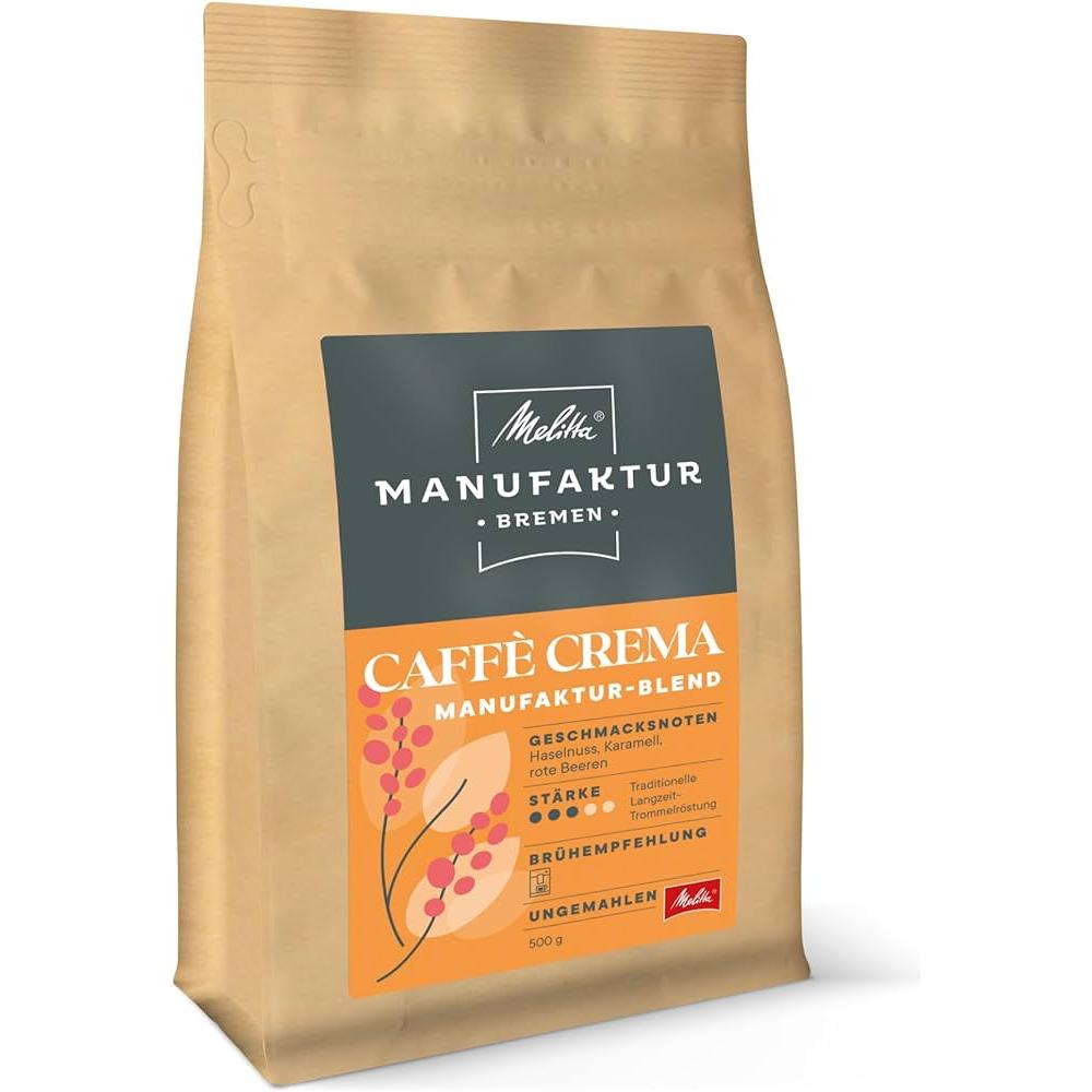 Melitta Manufaktur 801 Cafe Crema ungemahlen 500g foodpipe [Lebensmittel-Lieferservice Rostock]