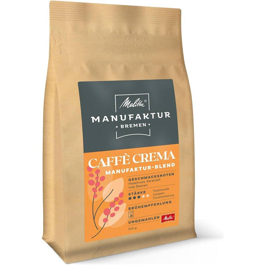 Melitta Manufaktur 801 Cafe Crema ungemahlen 500g foodpipe [Lebensmittel-Lieferservice Rostock]
