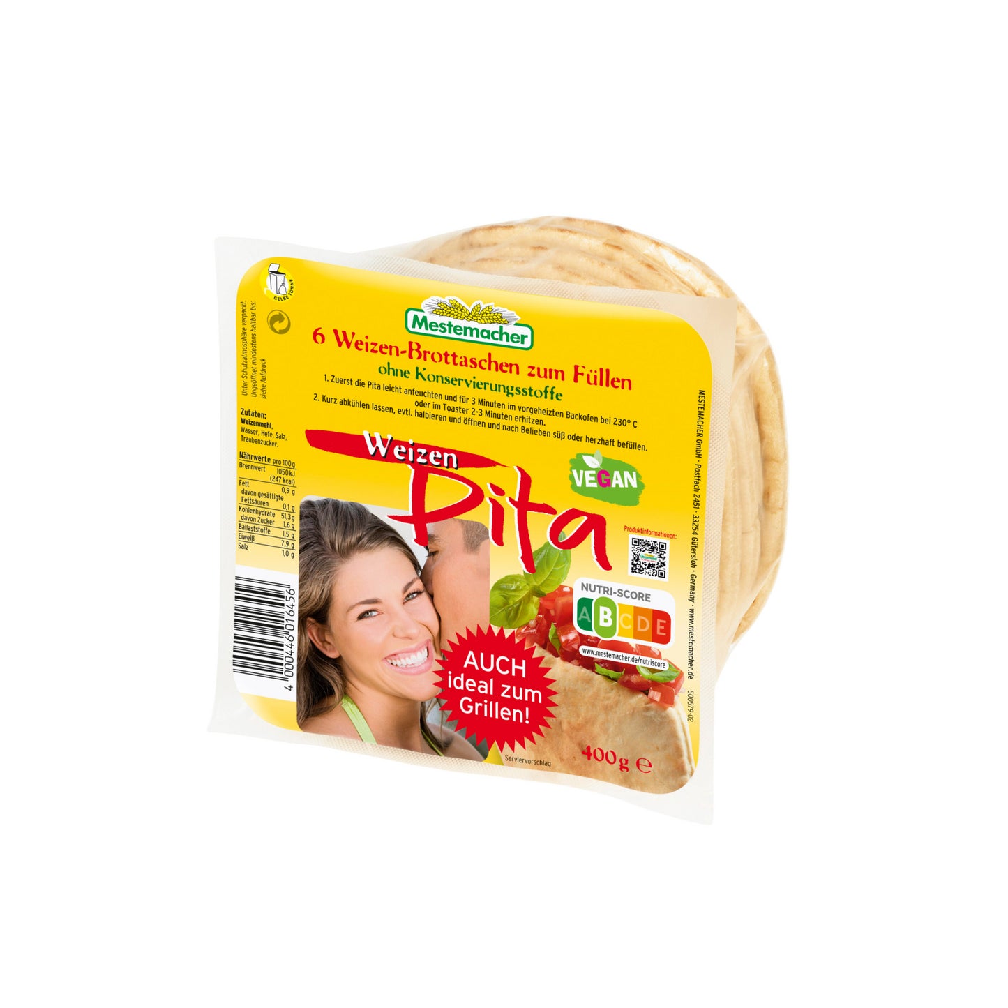 Mestemacher Weizen-Pita 400g foodpipe [Lebensmittel-Lieferservice Rostock]