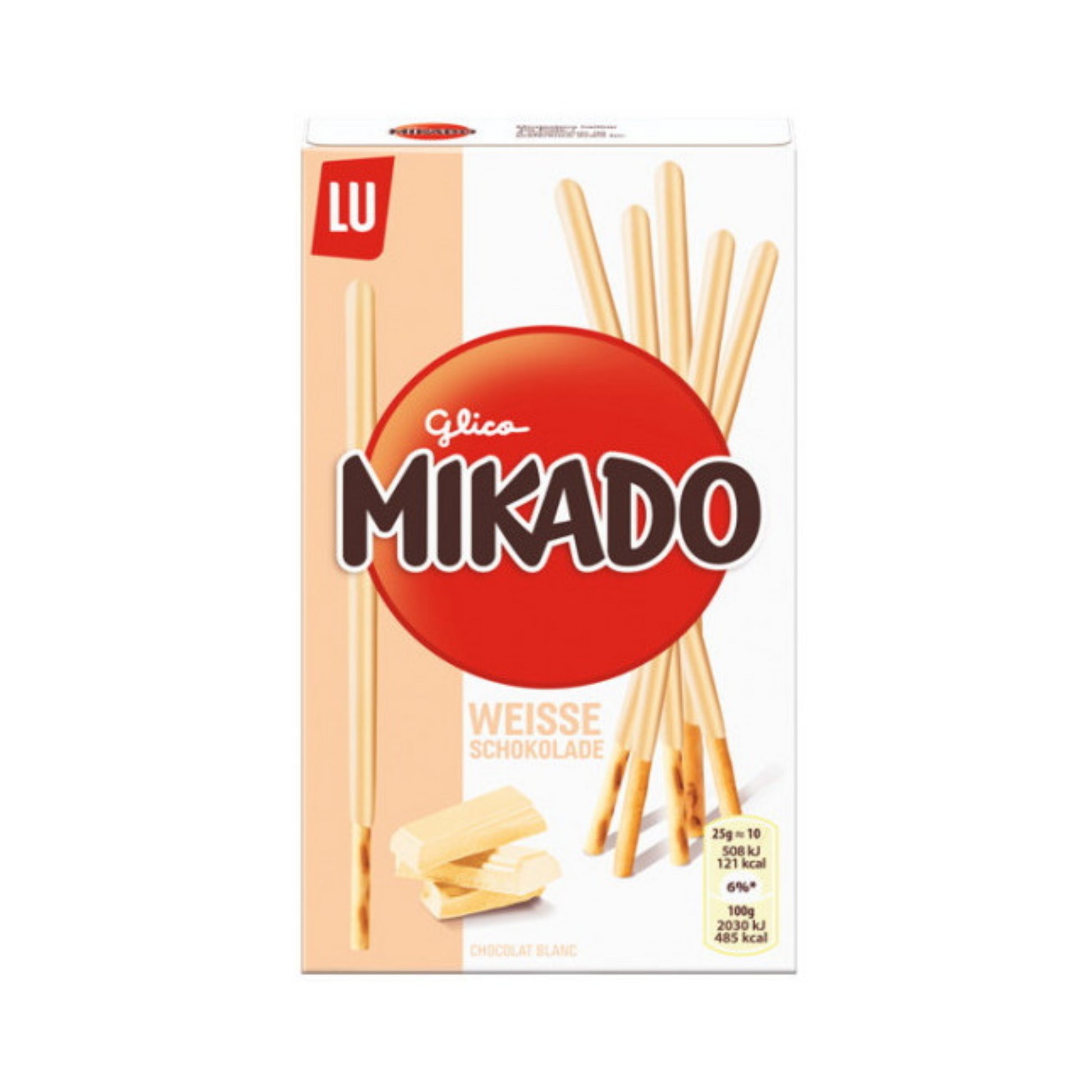 Mikado Sticks Weisse Schokolade 75g foodpipe [Lebensmittel-Lieferservice Rostock]