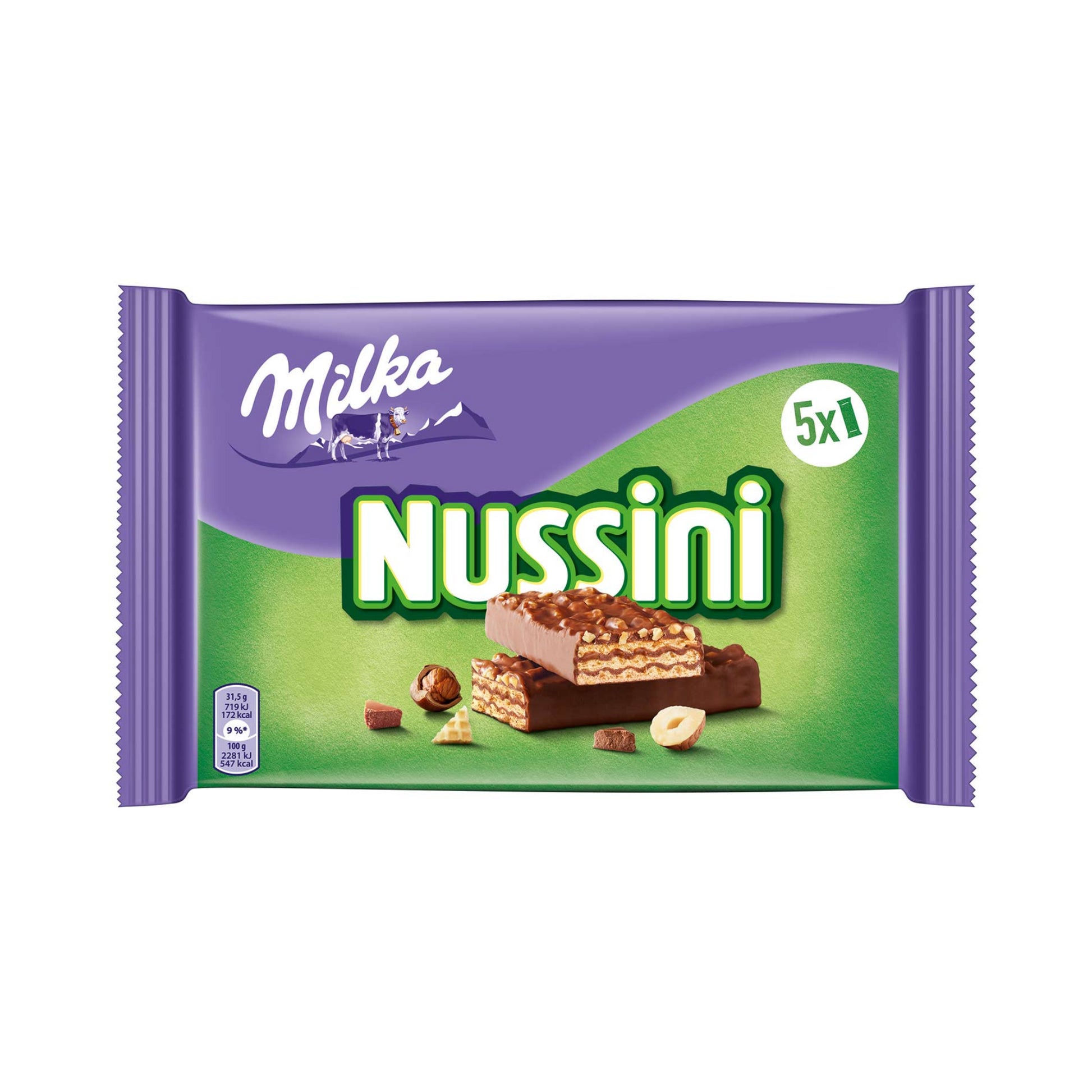 Milka Nussini Haselnuss 5x31,5g foodpipe [Lebensmittel-Lieferservice Rostock]