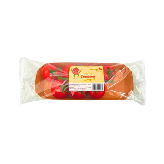 Mini Rispentomaten Deutschland,Mecklenburg-Vorpommern Klasse I 300g Schale mit Flowpack foodpipe [Lebensmittel-Lieferservice Rostock]