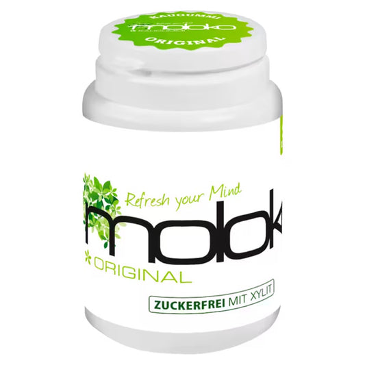 Moloko Kaugummi Original Holunderblüte zuckerfrei 50ST 72g foodpipe [Lebensmittel-Lieferservice Rostock]