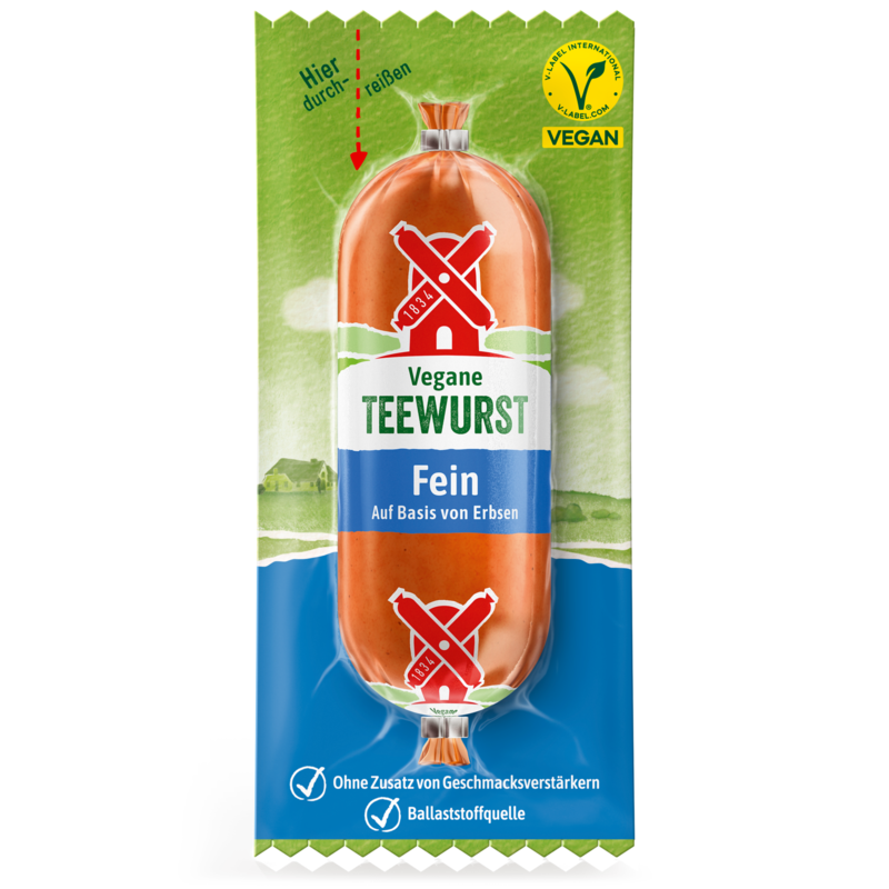 Mühle vegane Teewurst fein 100g foodpipe [Lebensmittel-Lieferservice Rostock]