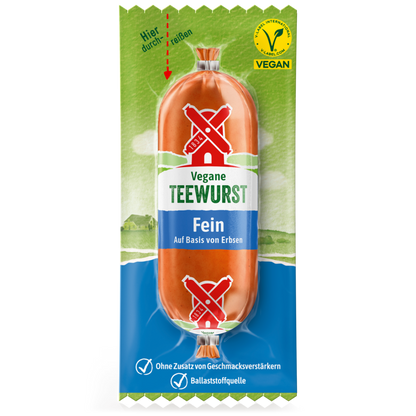 Mühle vegane Teewurst fein 100g foodpipe [Lebensmittel-Lieferservice Rostock]