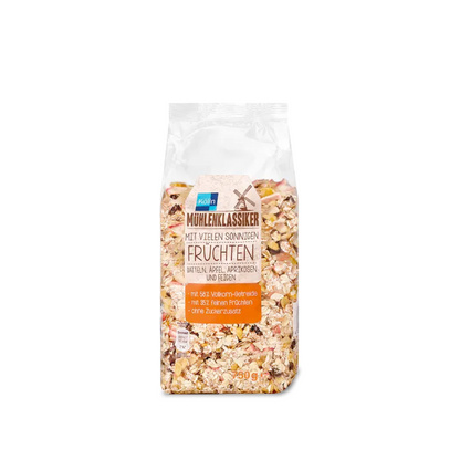 Mühlenklassiker Müsli mit sonnigen Früchten 750g foodpipe [Lebensmittel-Lieferservice Rostock]