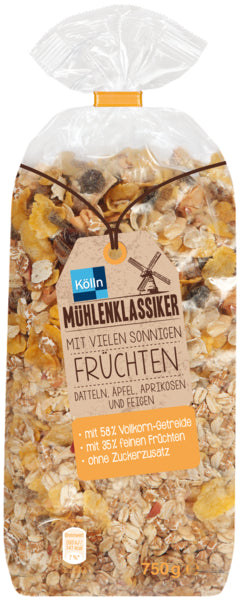 Mühlenklassiker Müsli mit sonnigen Früchten 750g foodpipe [Lebensmittel-Lieferservice Rostock]