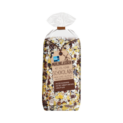 Mühlenklassiker Müsli mit viel feiner Schokolade 750g foodpipe [Lebensmittel-Lieferservice Rostock]