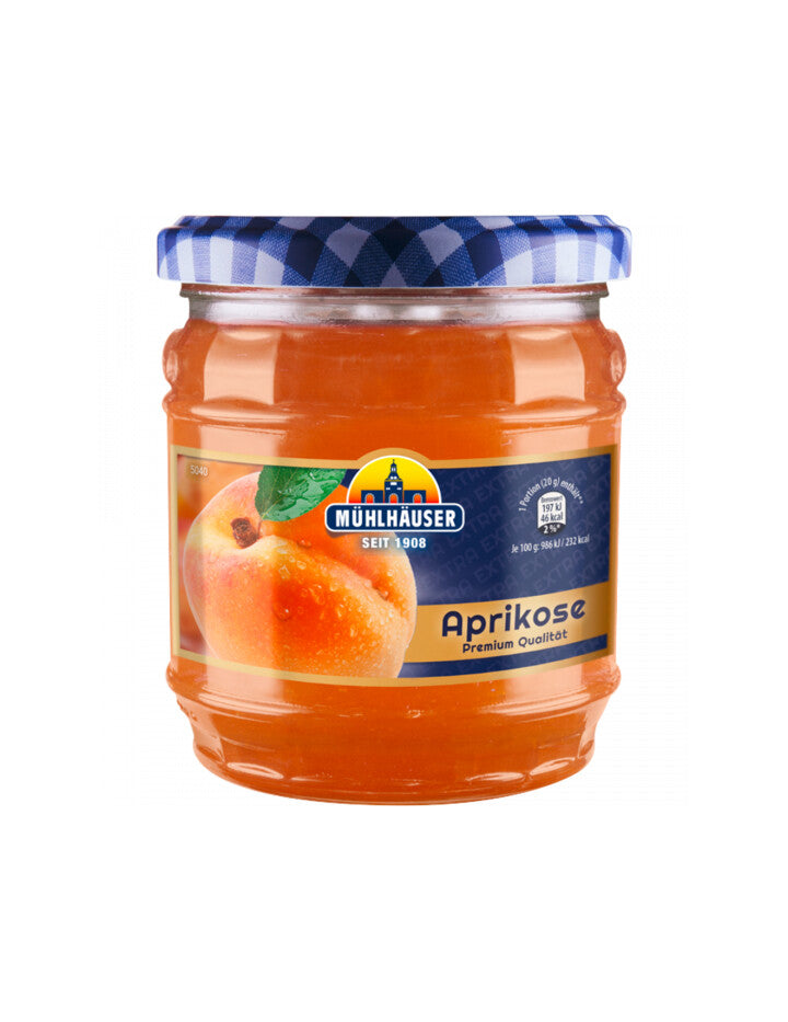 Mühlhäuser Aprikose Konfitüre Extra 50% Frucht 450g foodpipe [Lebensmittel-Lieferservice Rostock]