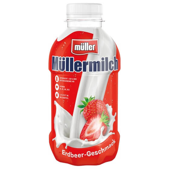 Müllermilch Zero Erdbeere 400ml DPG foodpipe [Lebensmittel-Lieferservice Rostock]