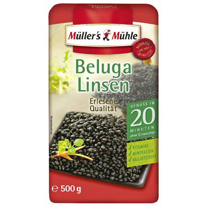 Müllers Mühle Beluga Linsen 500g foodpipe [Lebensmittel-Lieferservice Rostock]