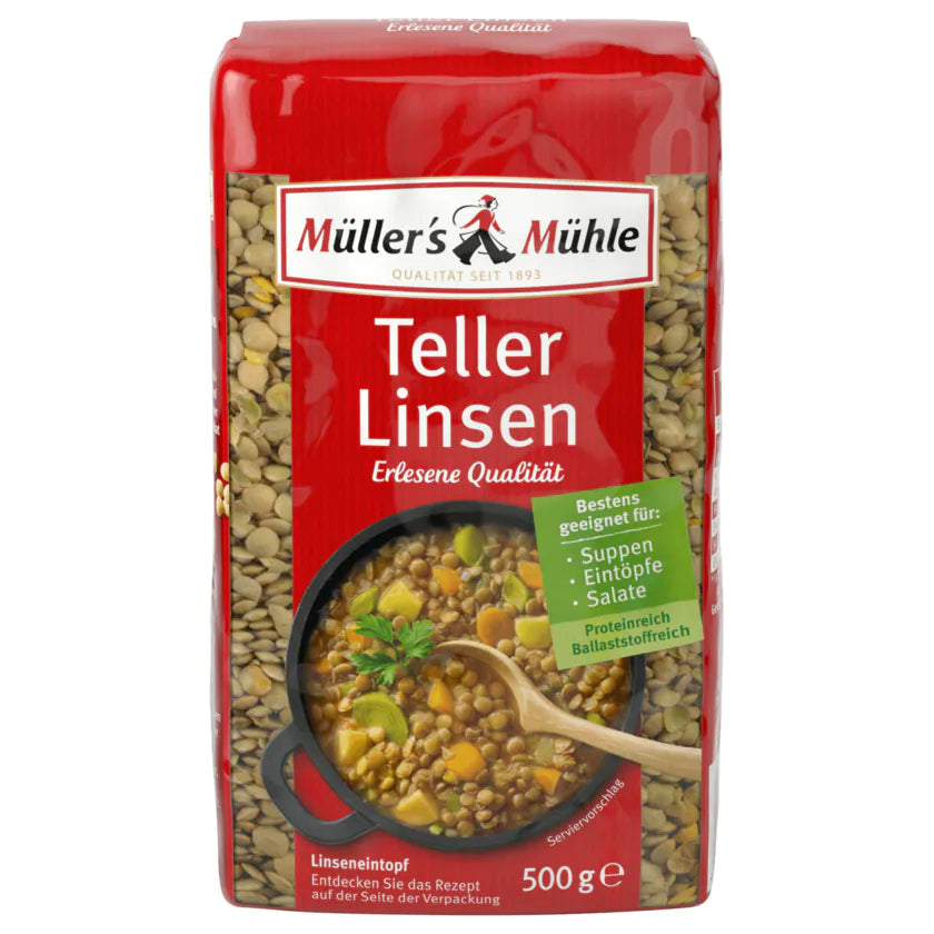 Müllers Mühle Teller Linsen 500g foodpipe [Lebensmittel-Lieferservice Rostock]