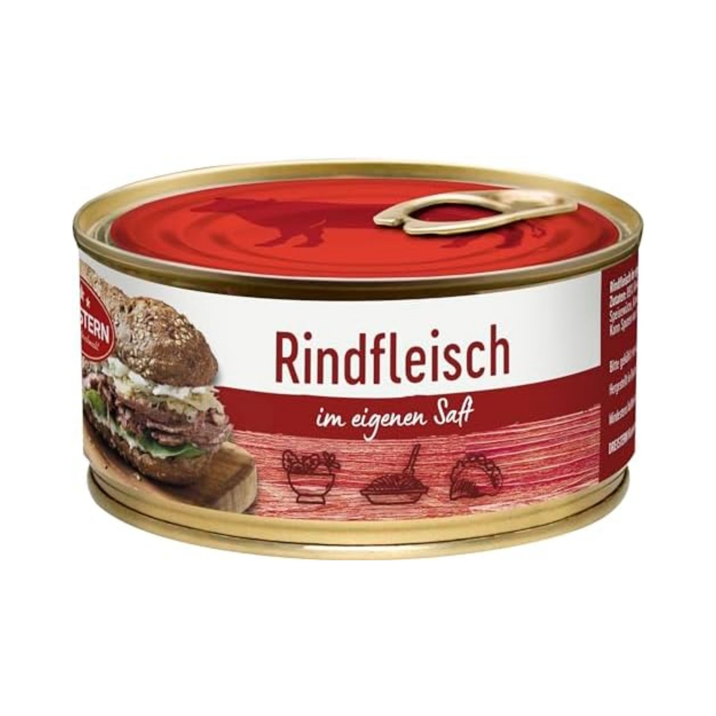 Müllers Rindfleisch im eigenen Saft 400g foodpipe [Lebensmittel-Lieferservice Rostock]