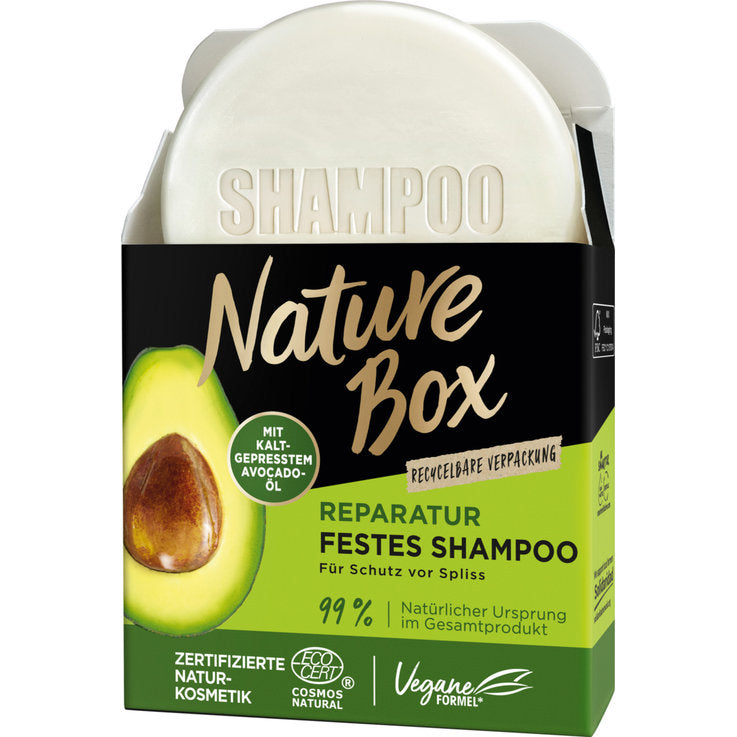 Nature Box Reparatur festes Shampoo Avocado-Öl 85g foodpipe [Lebensmittel-Lieferservice Rostock]