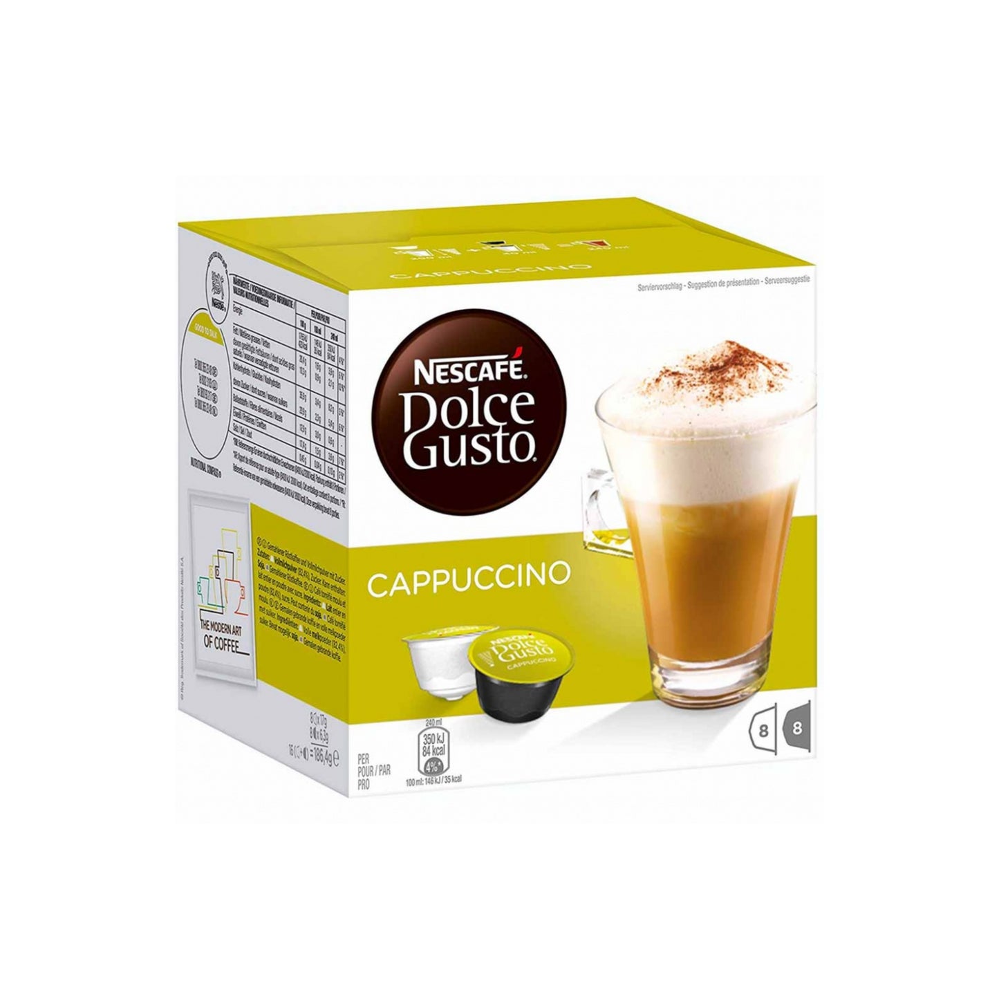 Nescafe Dolce Gusto Cappuccino 8+8ST 186,4g foodpipe [Lebensmittel-Lieferservice Rostock]