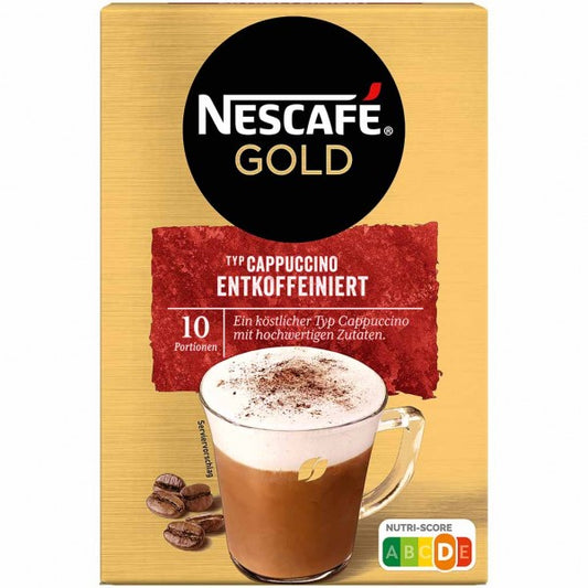 Nescafe Gold Cappuccino entkoffeiniert 10x12,5g foodpipe [Lebensmittel-Lieferservice Rostock]