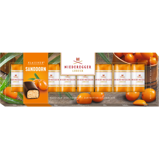 Niederegger Marzipan Klassiker Sanddorn 100g foodpipe [Lebensmittel-Lieferservice Rostock]