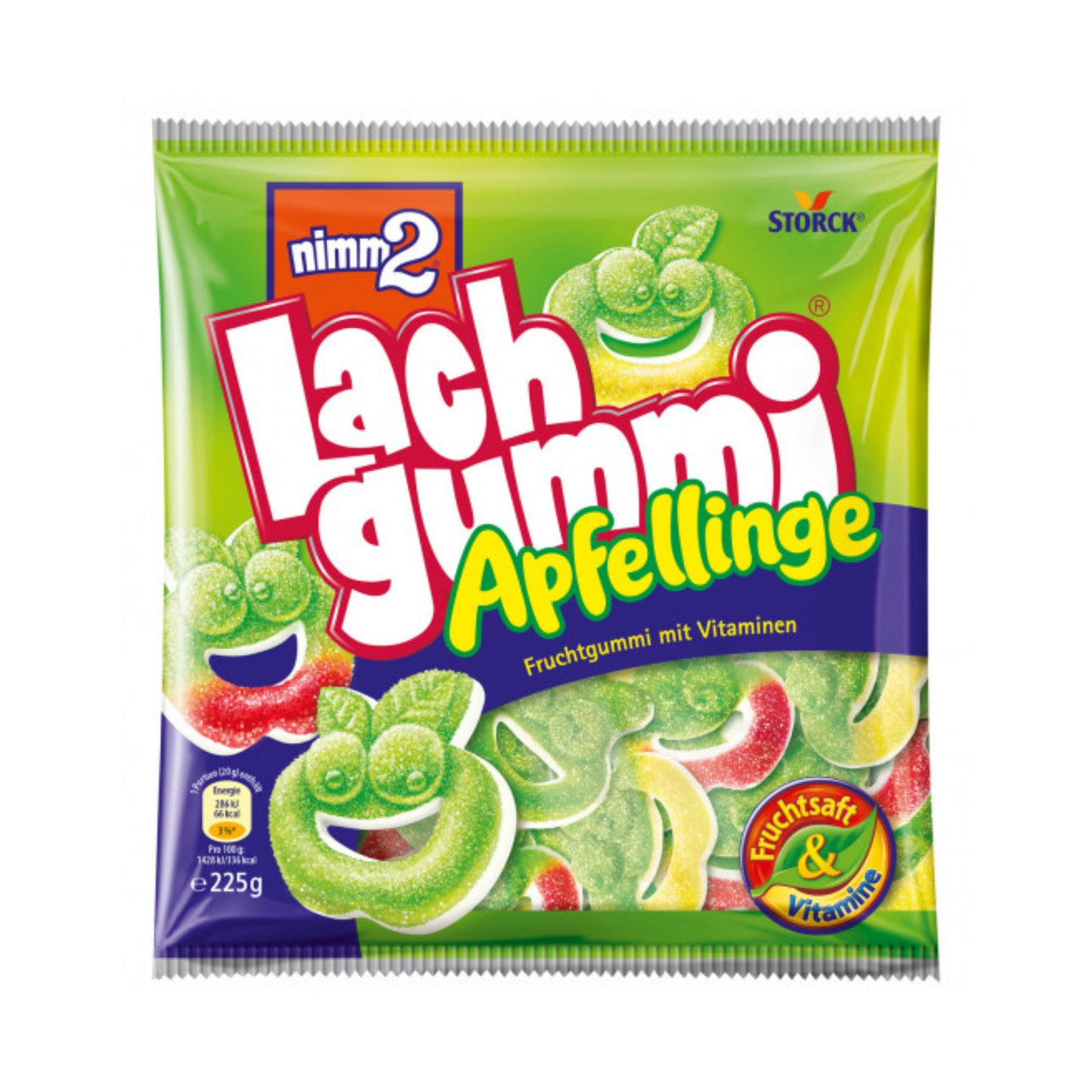 Nimm2 Lachgummi Apfellinge 225g foodpipe [Lebensmittel-Lieferservice Rostock]