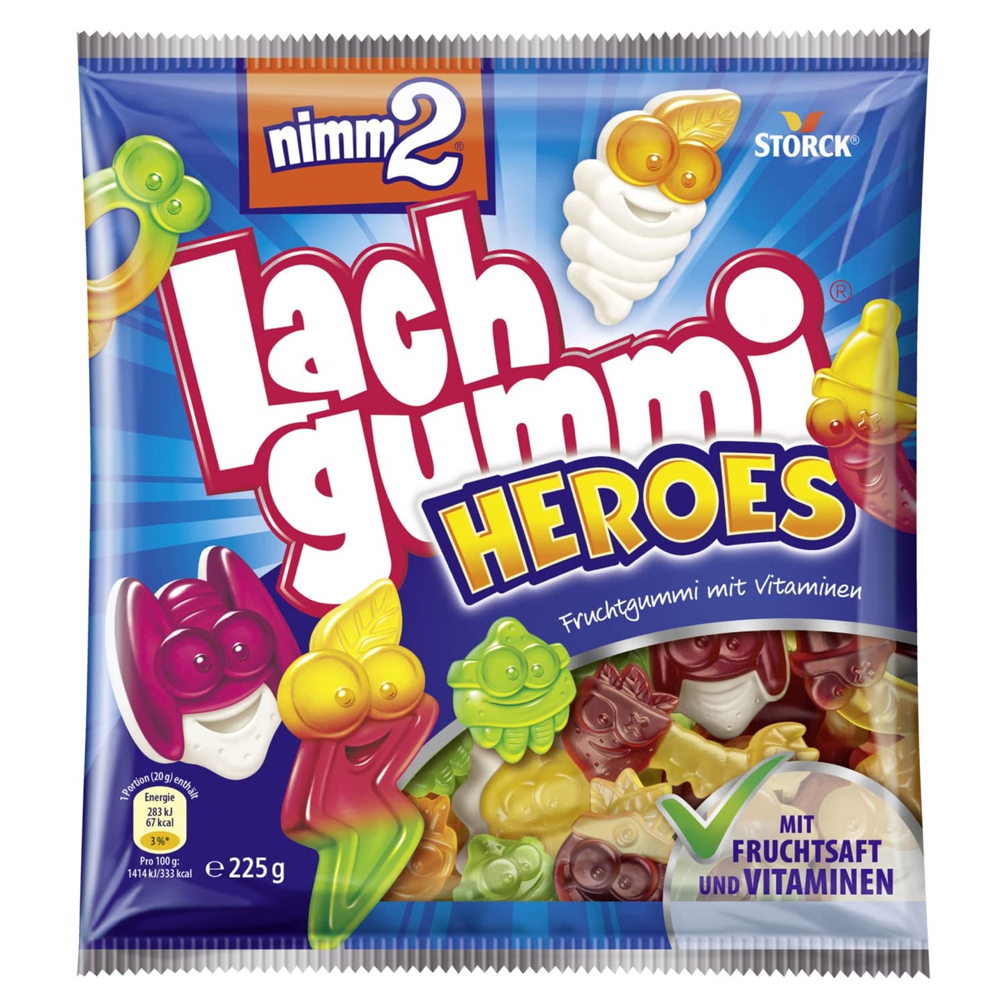 Nimm2 Lachgummi Heroes 225g foodpipe [Lebensmittel-Lieferservice Rostock]