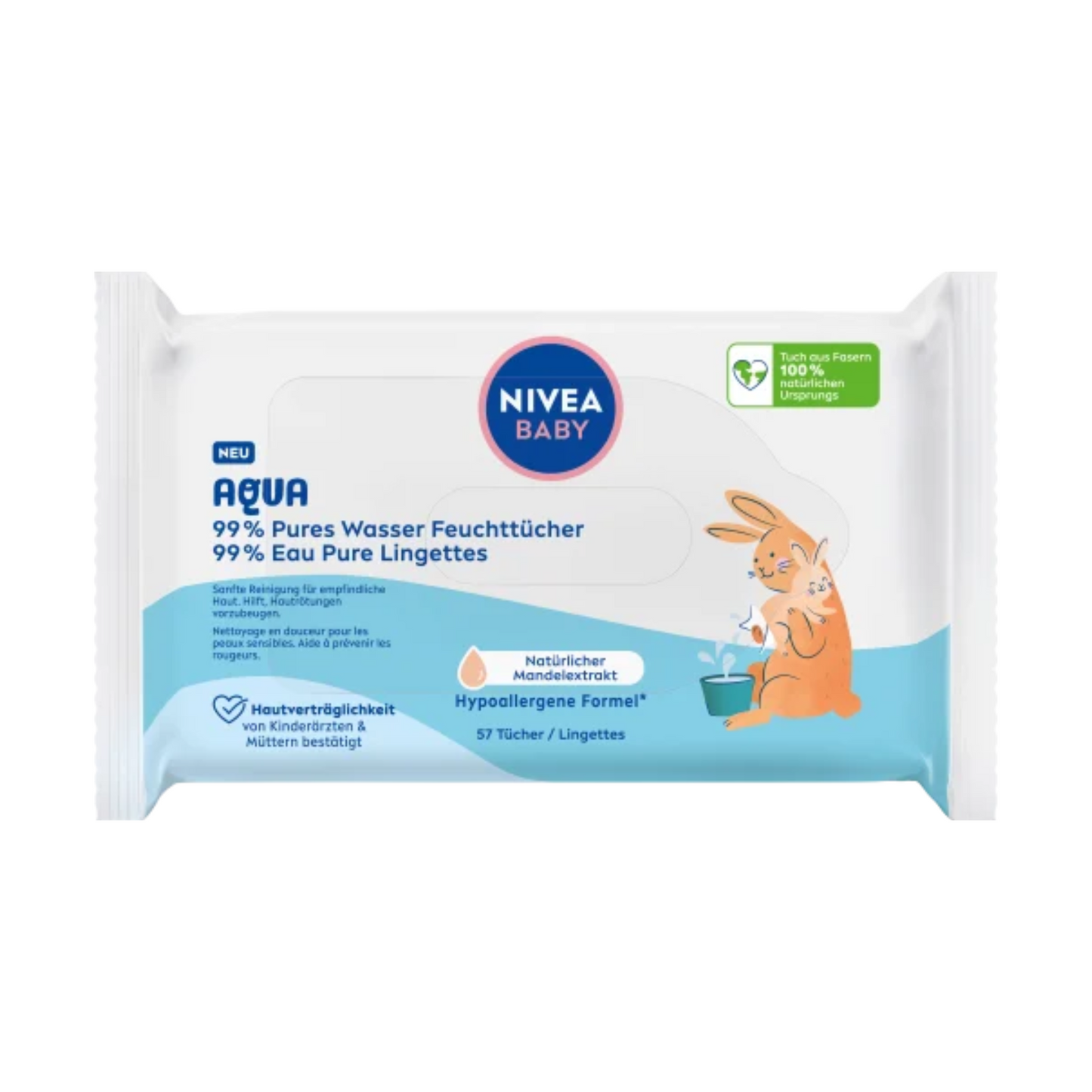 Nivea Baby Aqua Feuchttücher 57ST foodpipe [Lebensmittel-Lieferservice Rostock]