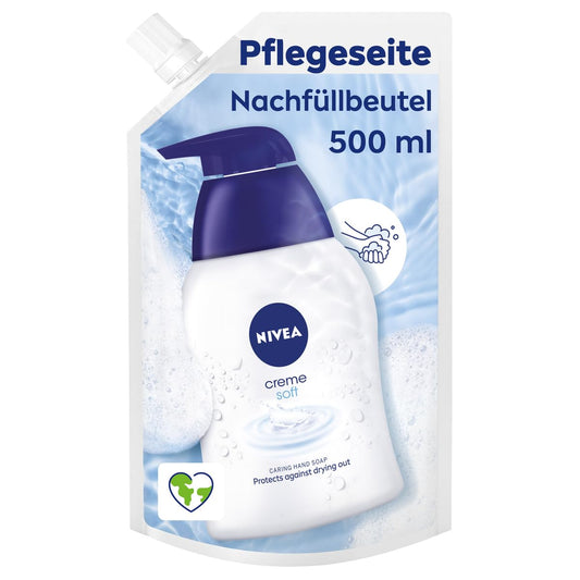 Nivea Flüssigseife Creme Soft Nachfüllbeutel 500ml foodpipe [Lebensmittel-Lieferservice Rostock]