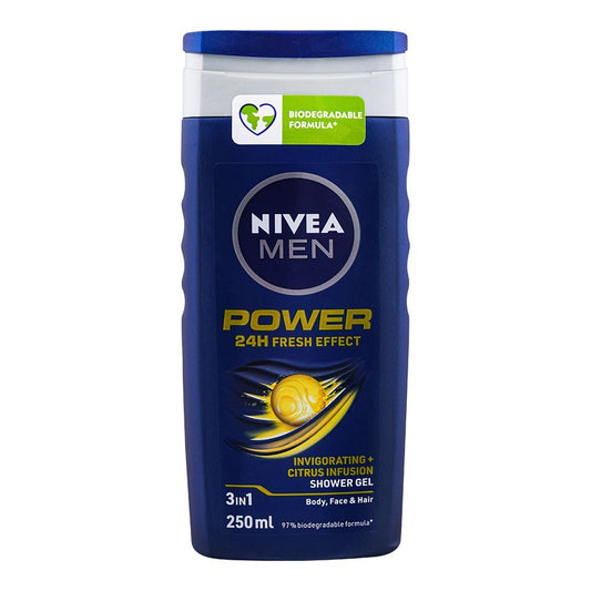 Nivea Men 3in1 Duschgel Power 24H Fresh Effect 250ml foodpipe [Lebensmittel-Lieferservice Rostock]