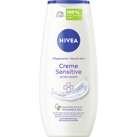 Nivea Pflegedusche Creme Sensitive PH Skin neutral 250ml foodpipe [Lebensmittel-Lieferservice Rostock]