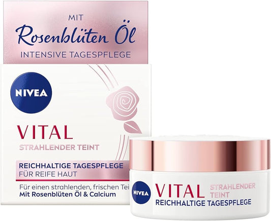 Nivea Vital Strahlender Teint Reichhaltige Tagespflege Reife Haut 50ml foodpipe [Lebensmittel-Lieferservice Rostock]