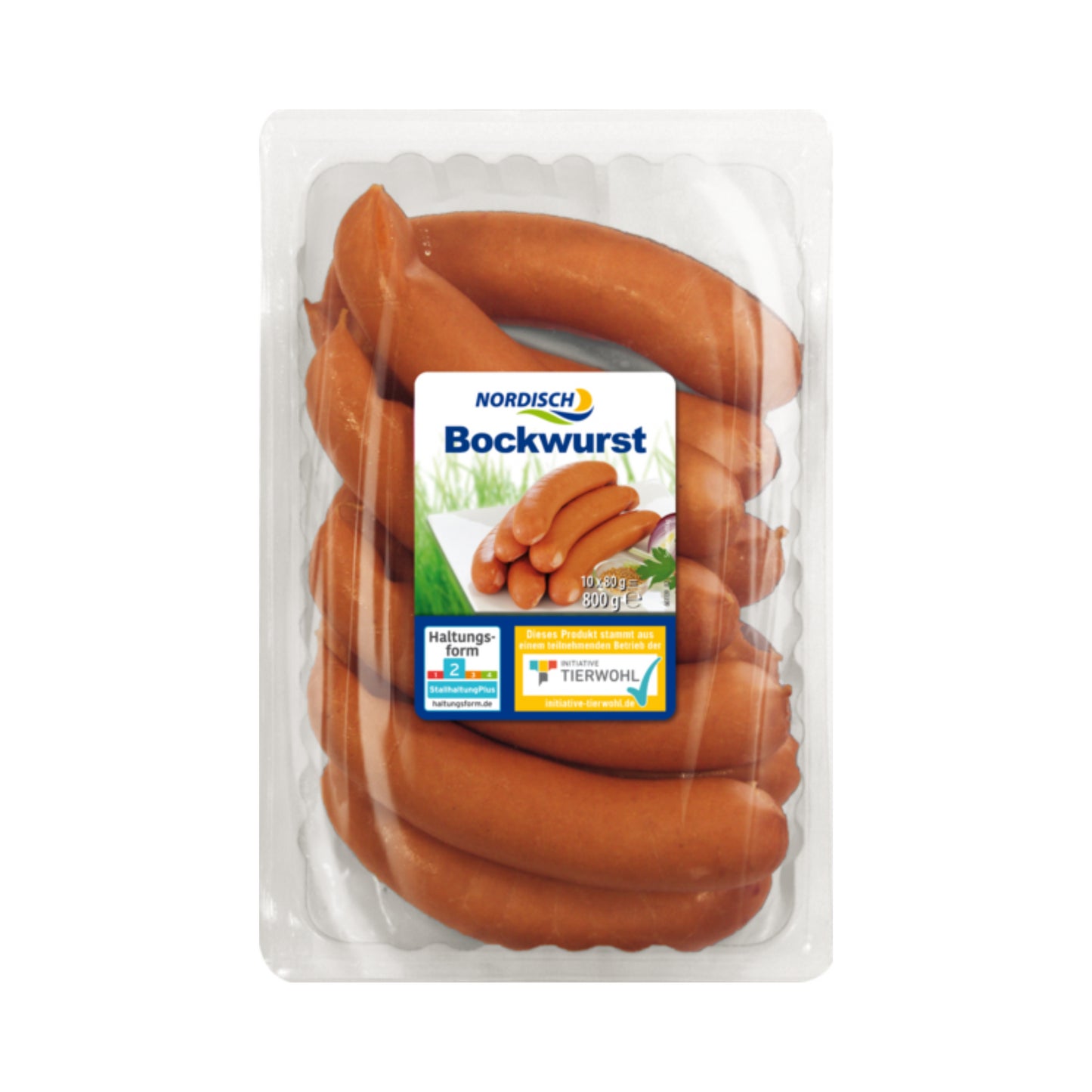 Nordisch Bockwurst 10x80g foodpipe [Lebensmittel-Lieferservice Rostock]