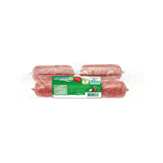 Nordisch Zwiebelmettwurst 2x100g foodpipe [Lebensmittel-Lieferservice Rostock]