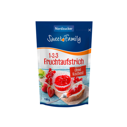 Nordzucker Sweet Family 1-2-3 Fruchtaufstrich ohne Kochen 130g+25% foodpipe Rostock [Lebensmittel-Lieferservice Rostock]