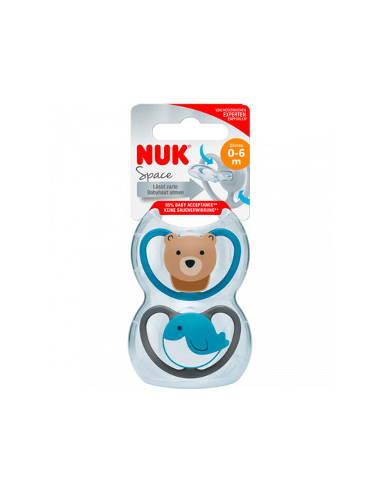 Nuk Beruhigungssauger Space Silikon Gr.1 2ST foodpipe [Lebensmittel-Lieferservice Rostock]