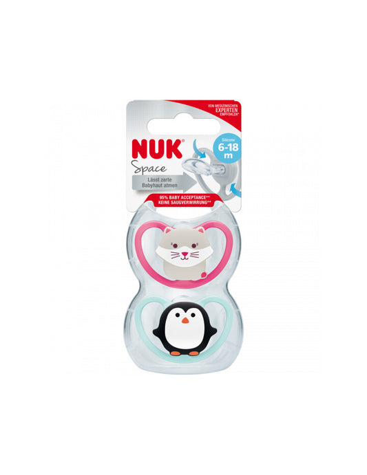 Nuk Beruhigungssauger Space Silikon Gr.2 2ST foodpipe [Lebensmittel-Lieferservice Rostock]