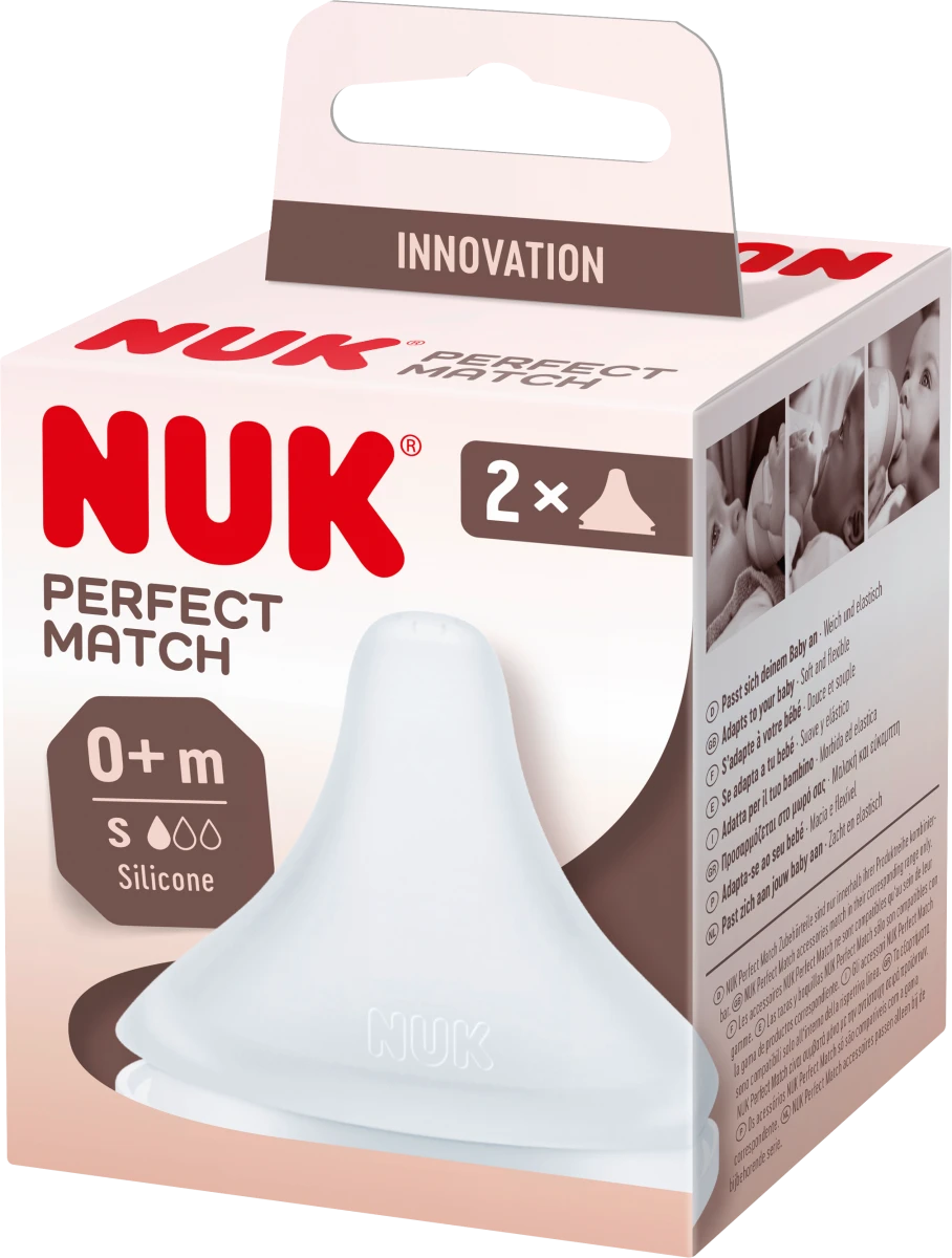 Nuk Ersatz-Trinksauger Perfect Match ab 0 Monate Gr.S 2ST foodpipe [Lebensmittel-Lieferservice Rostock]