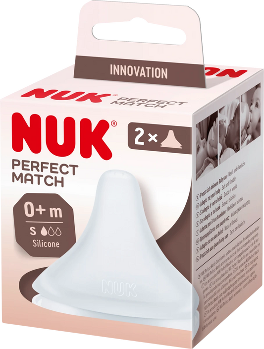 Nuk Ersatz-Trinksauger Perfect Match ab 0 Monate Gr.S 2ST foodpipe [Lebensmittel-Lieferservice Rostock]