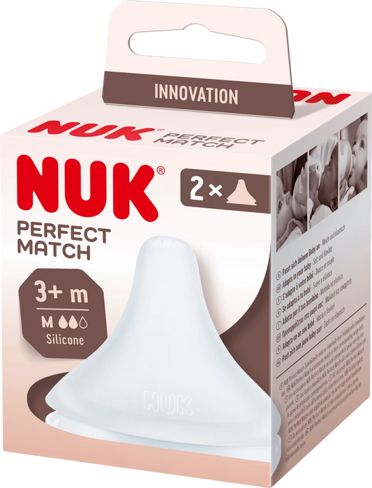 Nuk Ersatz-Trinksauger Perfect Match ab 3 Monate Gr.M 2ST foodpipe [Lebensmittel-Lieferservice Rostock]