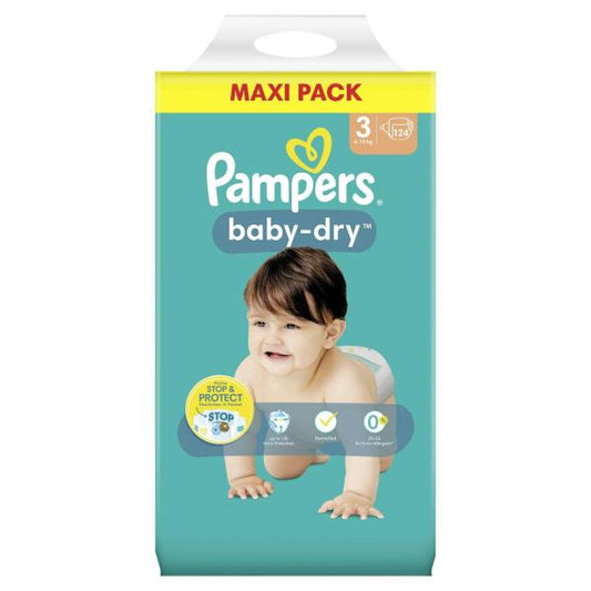 Pampers Baby Dry Windeln Midi 6-10kg Gr.3 124ST foodpipe [Lebensmittel-Lieferservice Rostock]