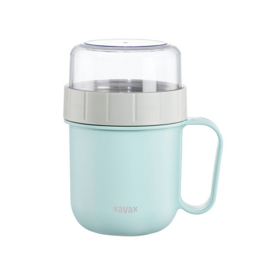 Xavax Müslibecher To go mit Topper 2-teilig pastellblau/grau 700ml