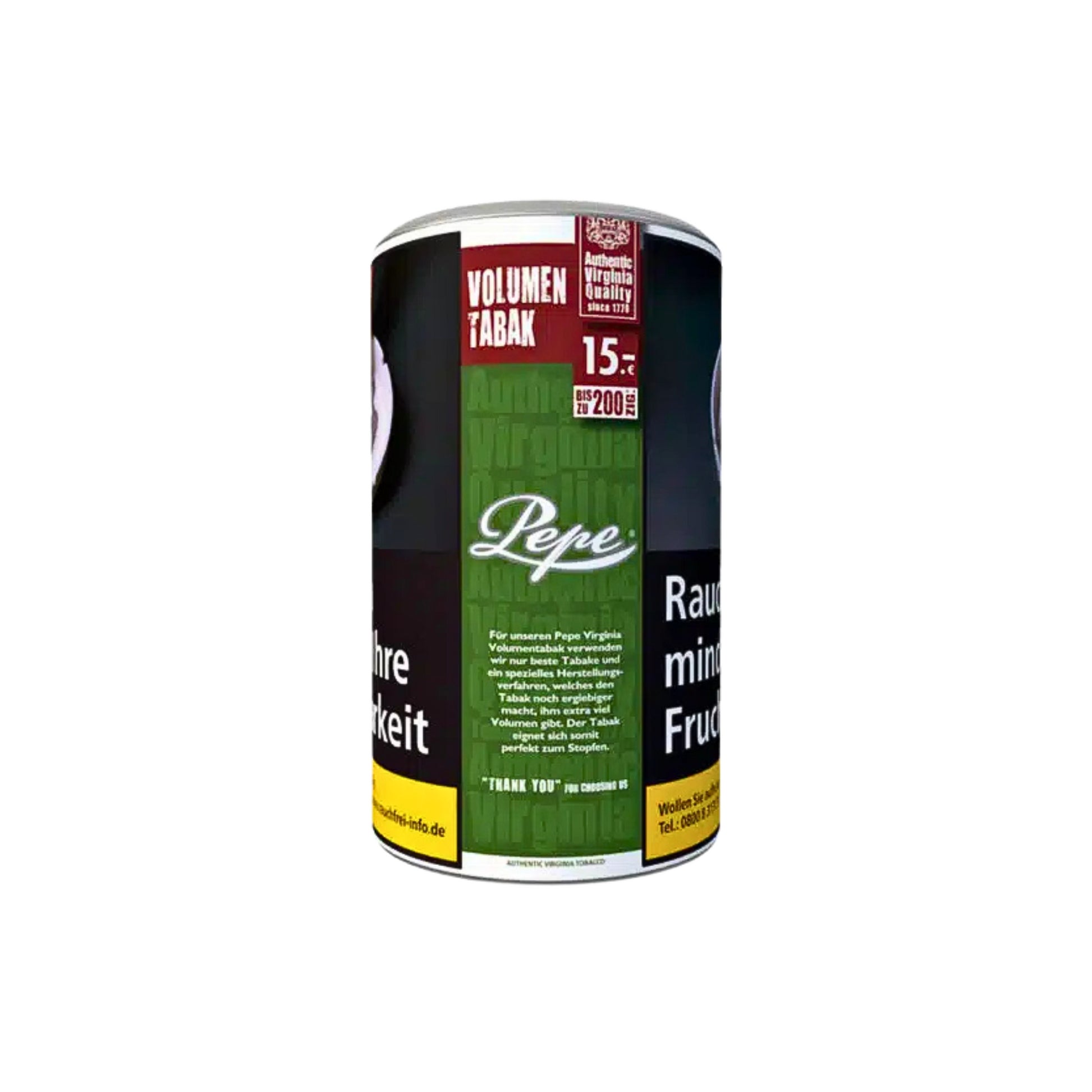 Pepe Rich Green Volumentabak XXL Dose 85g 16,50 foodpipe [Lebensmittel-Lieferservice Rostock]