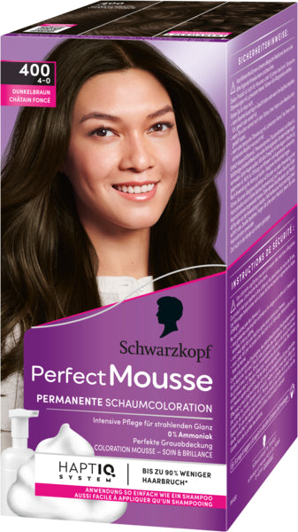 Perfect Mousse Permanente Schaumcoloration 400/4-0 dunkelbraun foodpipe [Lebensmittel-Lieferservice Rostock]