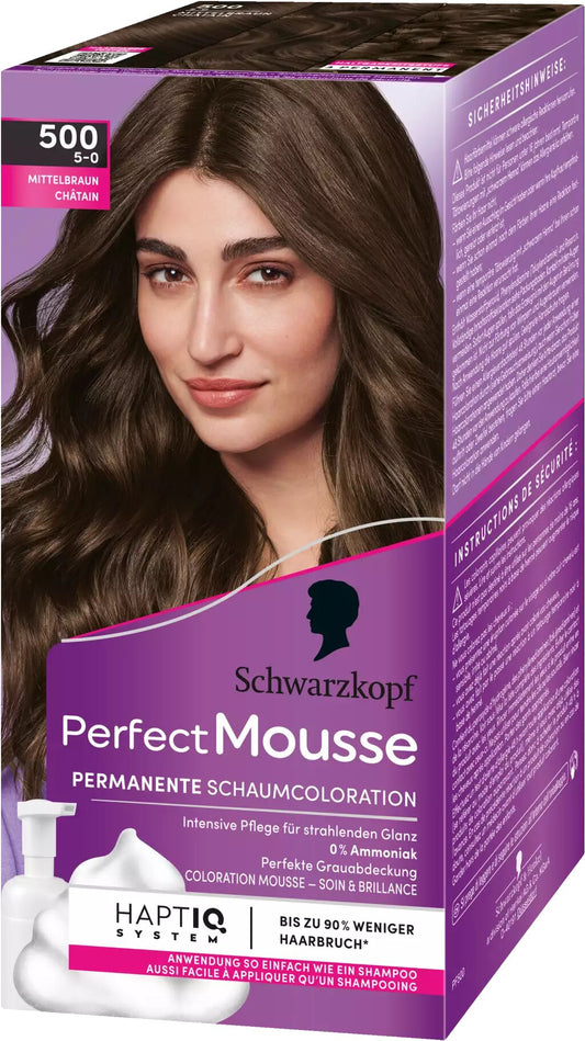 Perfect Mousse Permanente Schaumcoloration 500/5-0 mittelbraun foodpipe [Lebensmittel-Lieferservice Rostock]