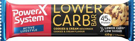 Power System Active Lifestyle Lower Carb Bar Cookies&Cream 40g foodpipe [Lebensmittel-Lieferservice Rostock]