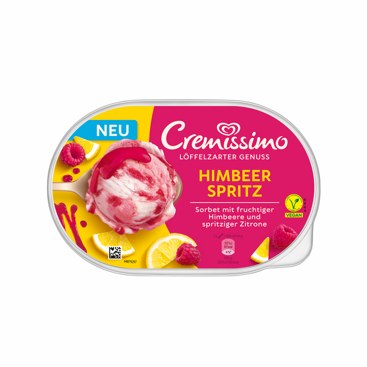Langnese Cremissimo Himbeer Spritz Eis 825ml