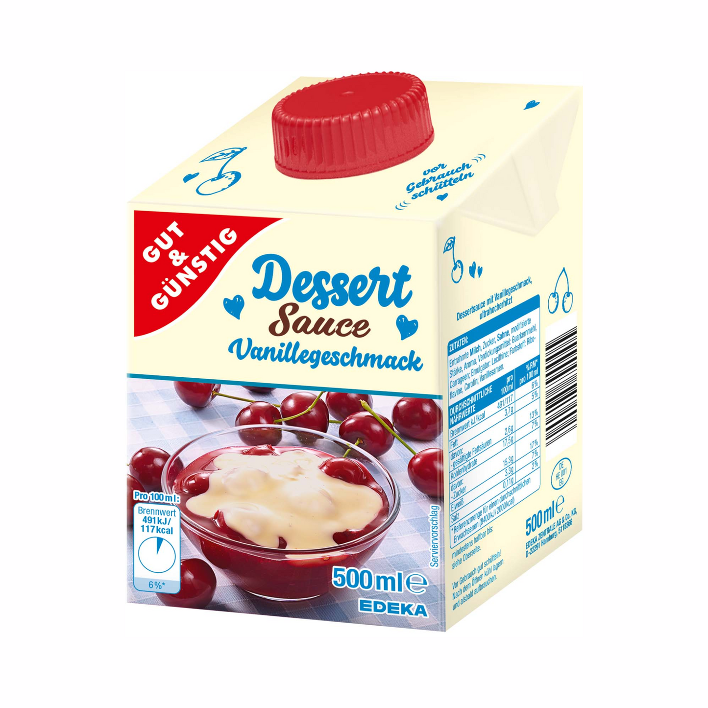 Gut & Günstig Dessert Sauce Vanillegeschmack 500ml