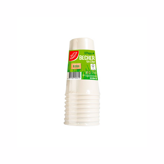 Gut & Günstig Pappbecher 0,4l / 8 Stk.