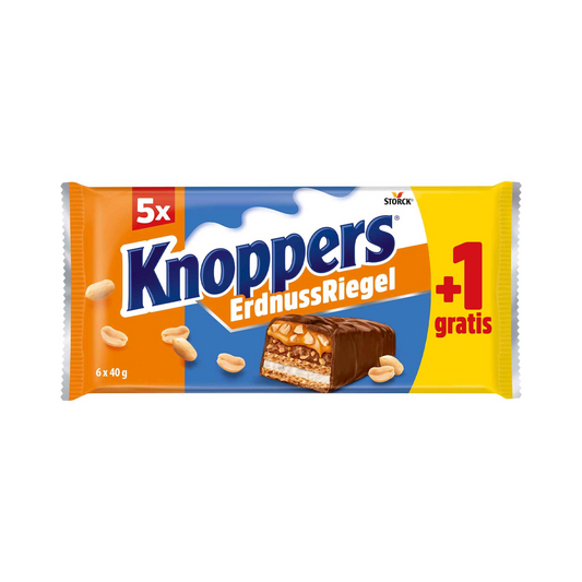 Knoppers Riegel Erdnuss 5+1ST 240g